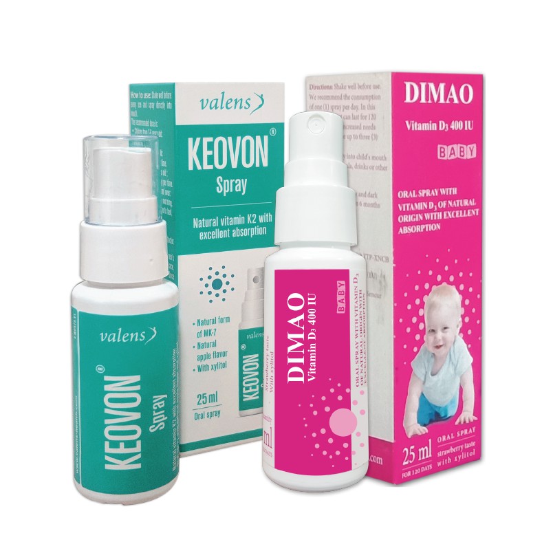 Keovon Spray, Vitamin K2 cho bé, kích thích phát triển chiều cao cho trẻ, ngăn loãng xương ở người già (Chai 25ml)
