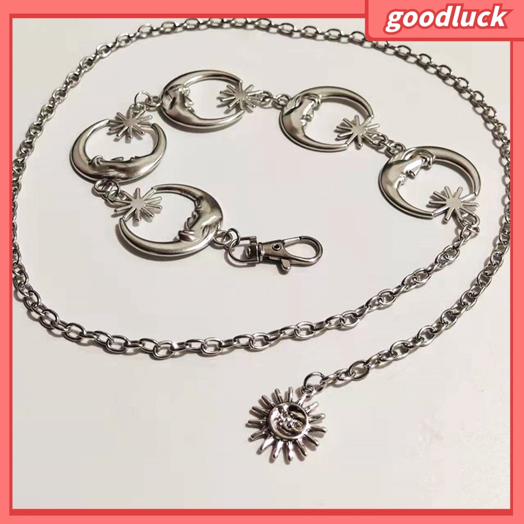 &lt; Golu &gt; Dây Đeo Thắt Lưng Trang Trí Hình Mặt Trăng Ngôi Sao Rỗng Phong Cách Punk Hip Hop Nhỏ Gọn Lâu Trôi Thích Hợp Làm Quà Tặng