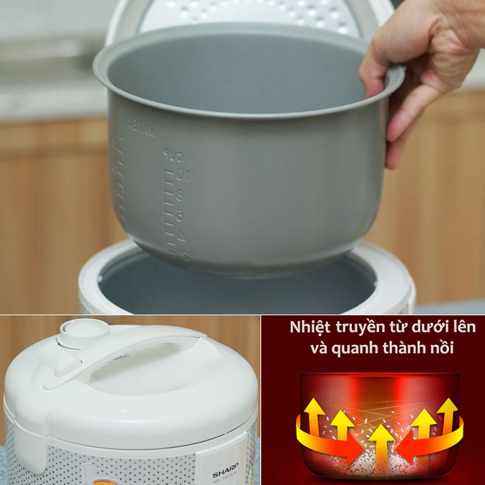 Nồi cơm điện nắp gài 1lit8 Sharp KS-181 TJV