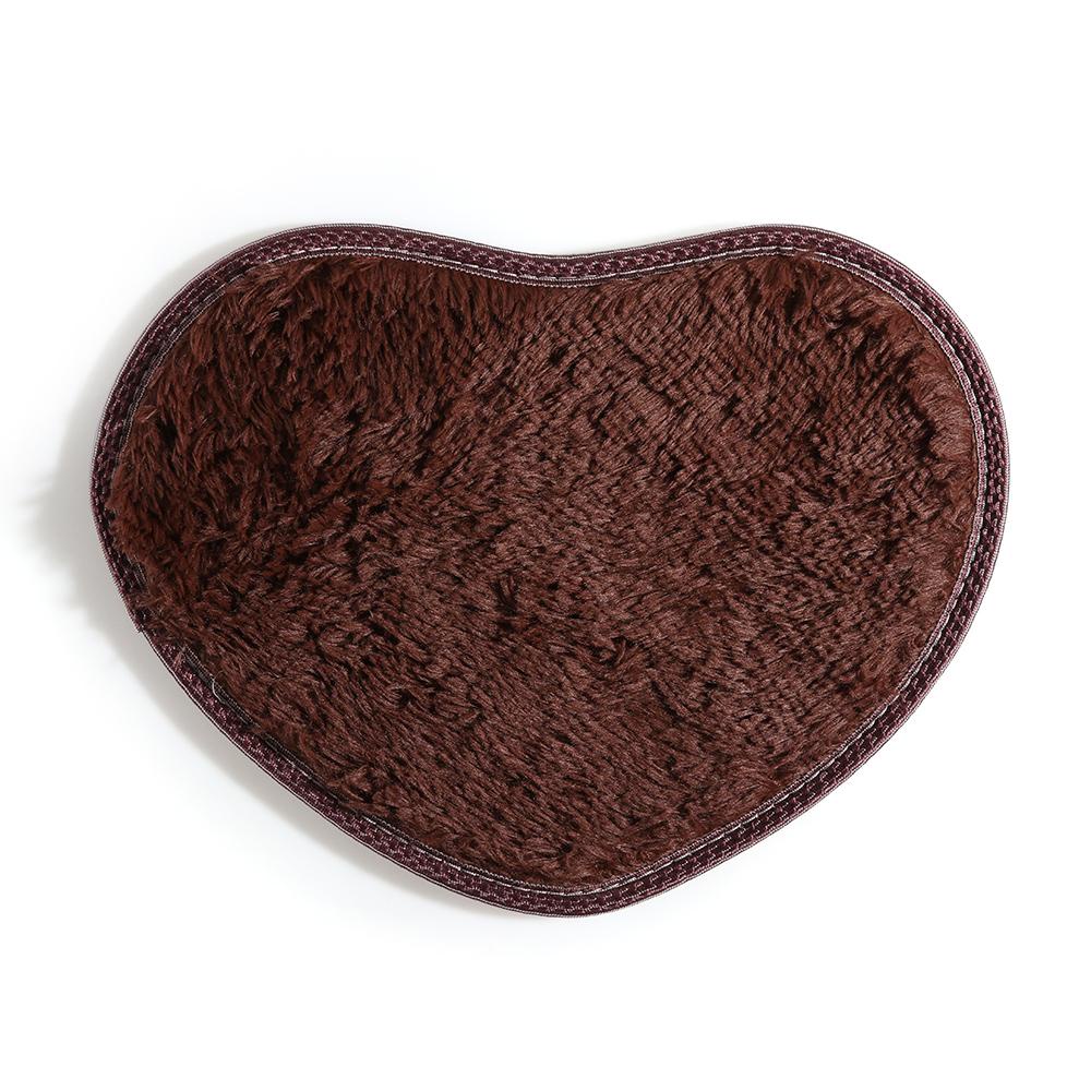 Thảm Chùi Chân Lông Nhung Mềm Hình Trái Tim 40x30cm