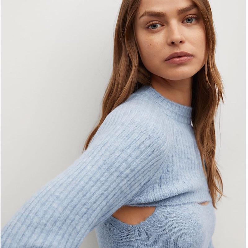 Áo Len Nữ Croptop Mango Size M