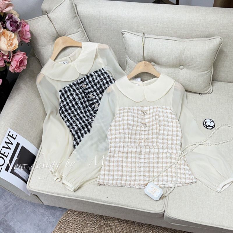 Áo dạ peplum phối tay tơ MIIN | BigBuy360 - bigbuy360.vn