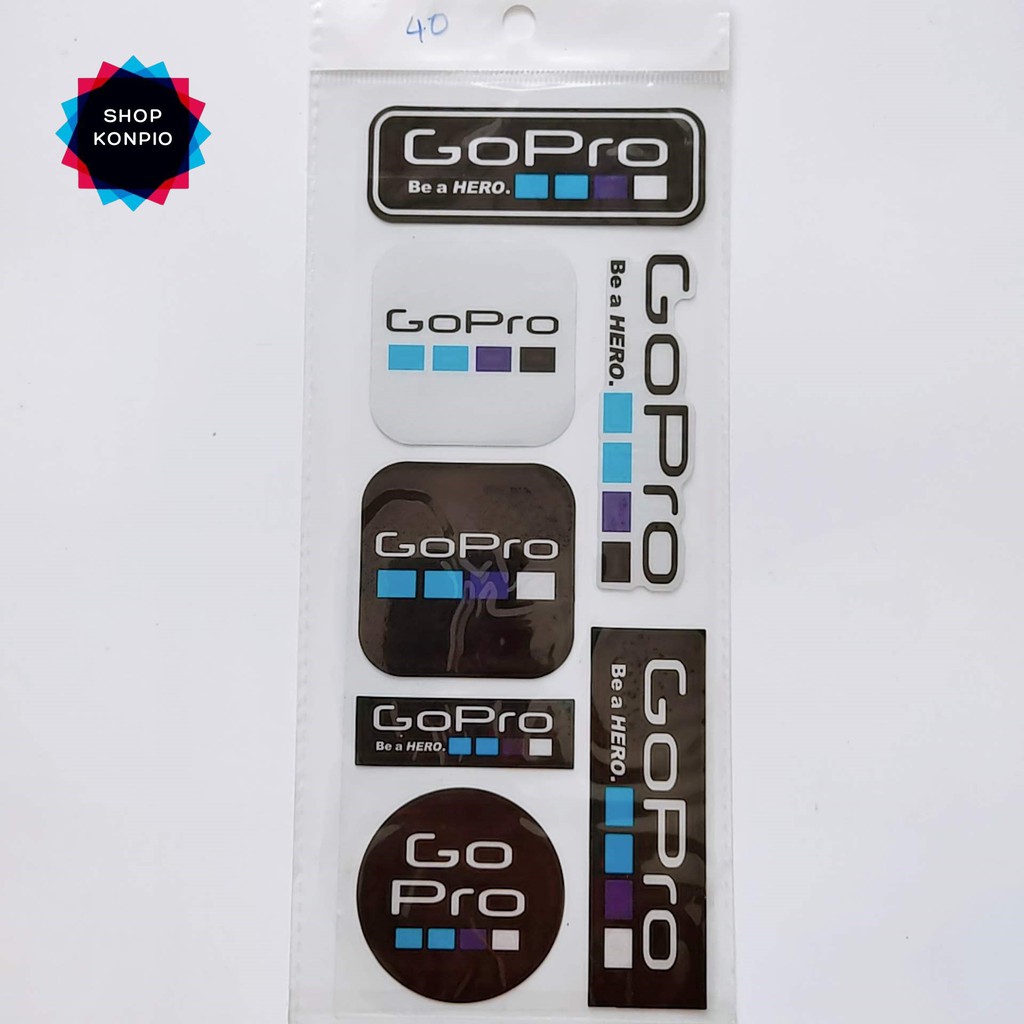 Bộ Tem Sticker Phản Quang GoPro Cao Cấp Dán Xe Máy, Ô Tô, Mũ Bảo Hiểm, Chống Thấm Nước, Chống Bay Màu