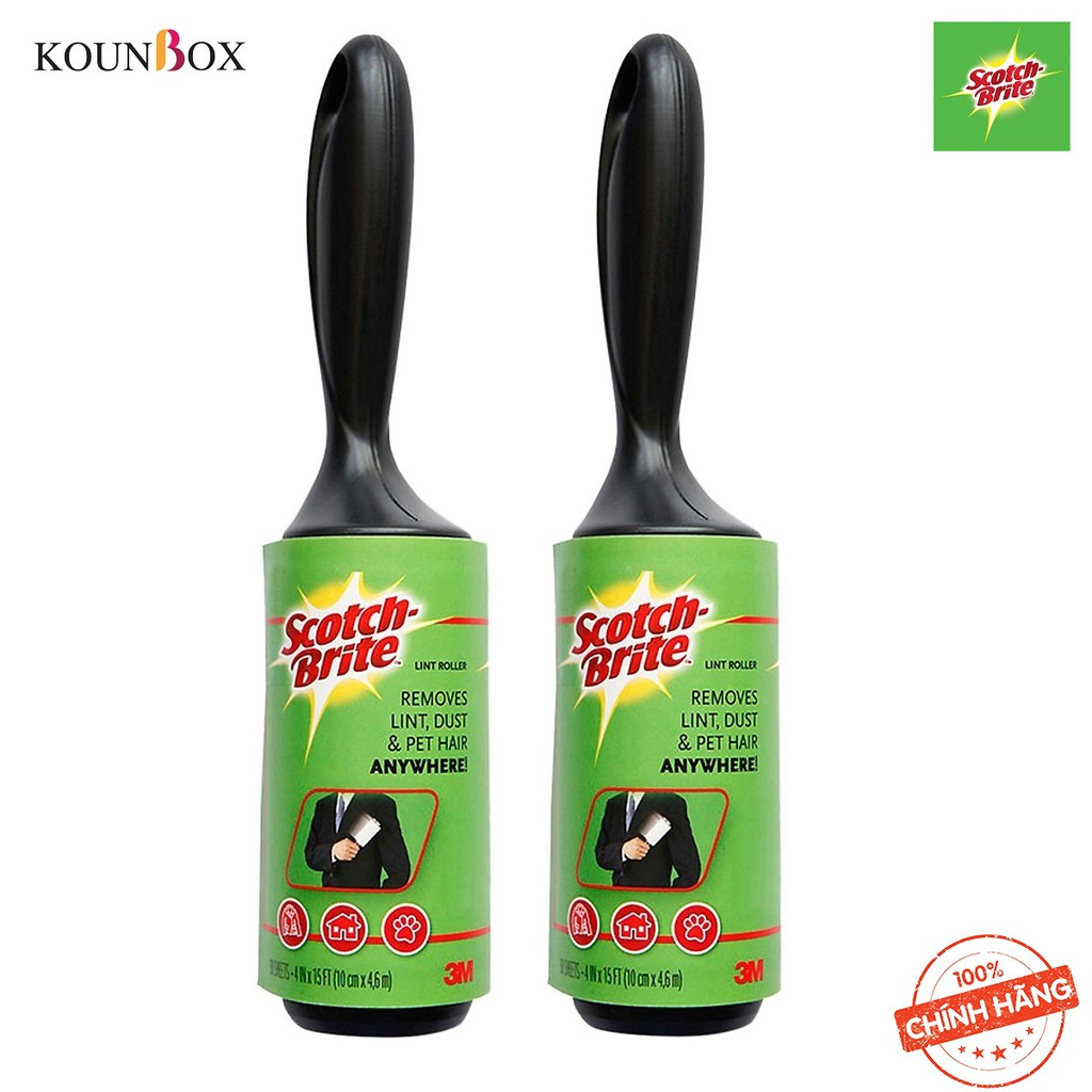 Combo 2 Cặp Cây lăn bụi Lớn Scotch Brite 3M