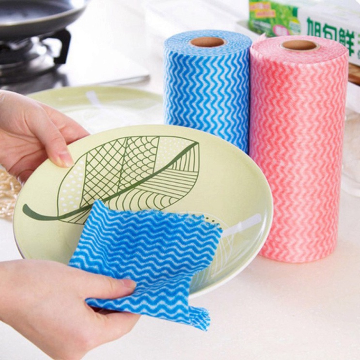 Cuộn khăn vải không dệt lau chén đĩa ( 50 miếng) | (TT65)