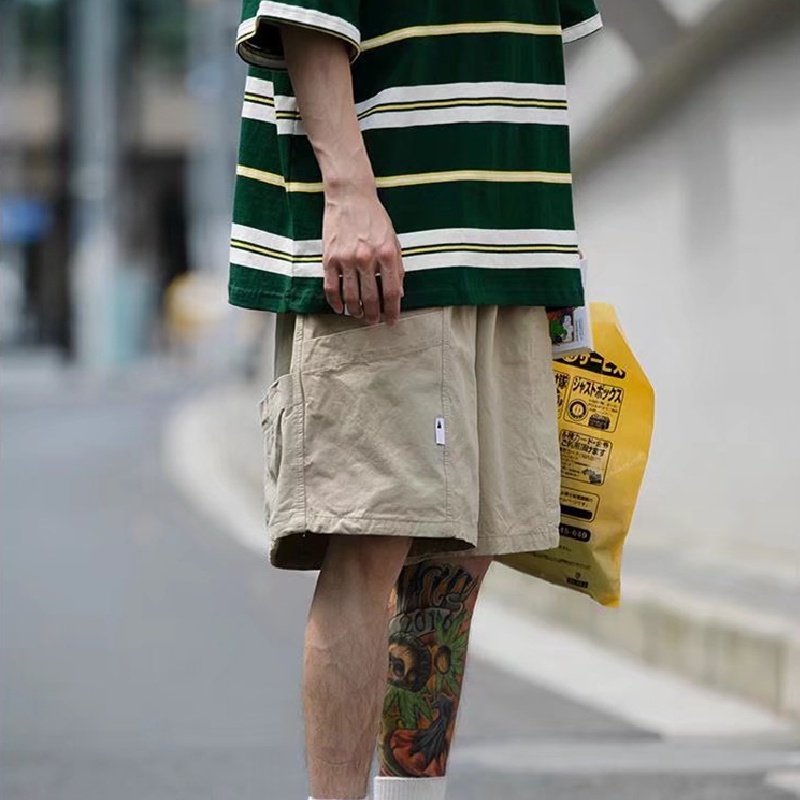 Quần Short Kaki Dáng Rộng Phối Nhiều Túi Thoải Mái Phong Cách Hip Hop Thời Trang Mùa Hè Cho Nam Cỡ M-3XL