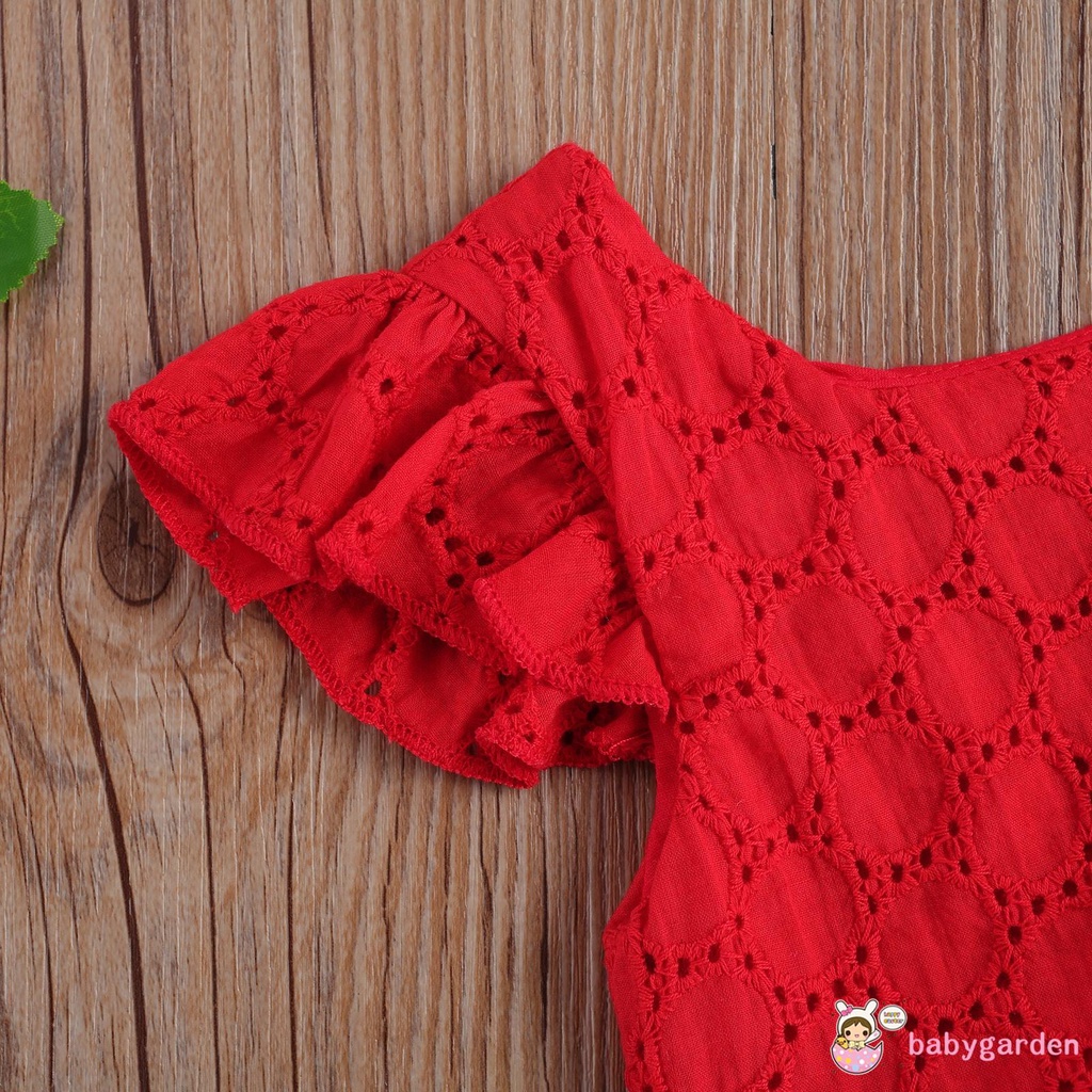 Set đồ hai mảnh gồm áo tay cánh tiên hở lưng và quần short dệt Jacquard cho bé gái mặc chụp ảnh dự tiệc sinh nhật