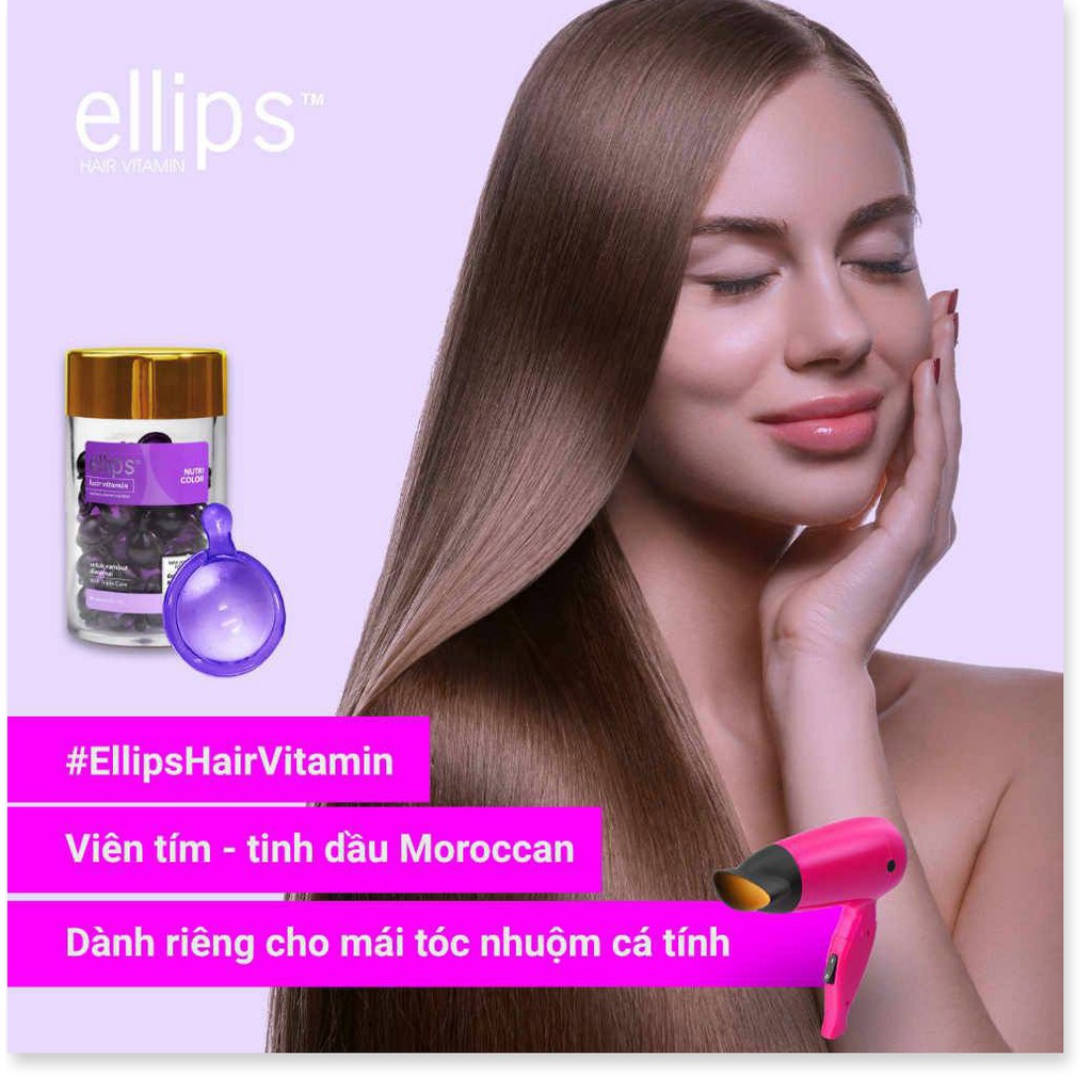 (HÀNG CHÍNH HÃNG) Bộ Serum Dưỡng Tóc Ellips Hair Vitamin Hủ 50 Viên dưỡng tóc mềm mượt, phục hồi hư tổn, giữ màu tóc nhu