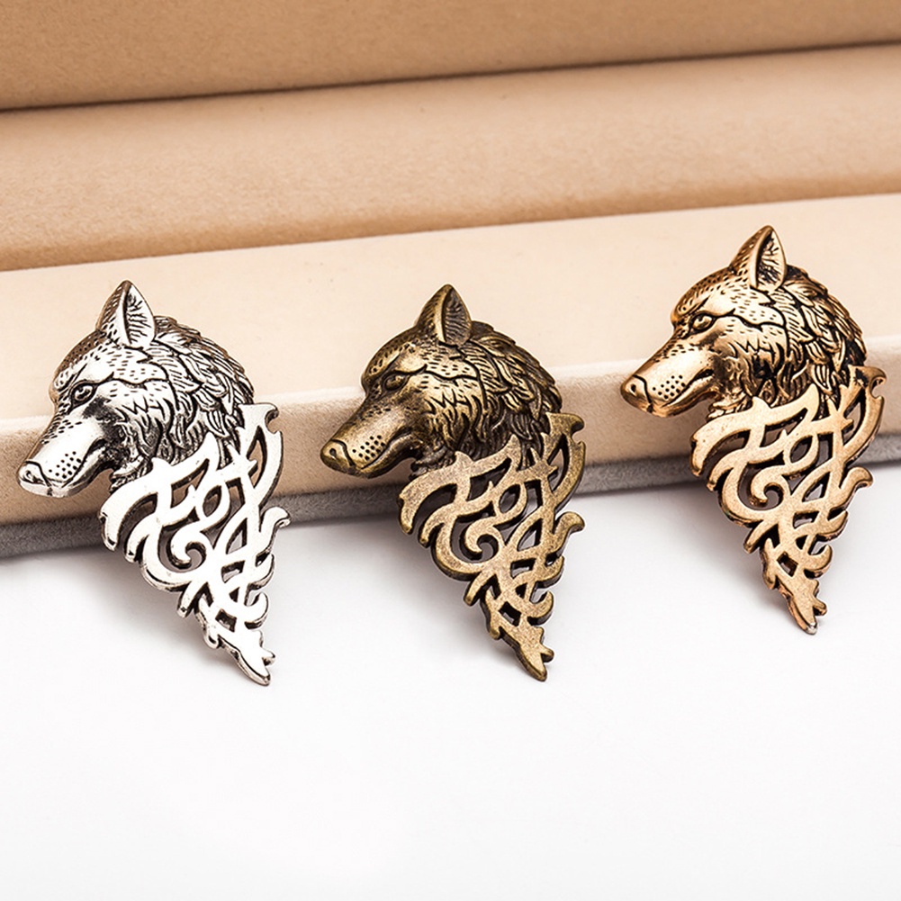 YOML✔Vintage Women Men Wolf Lapel Brooch Pin Collar Jewelry Shirt Jeans Jacket Badge
