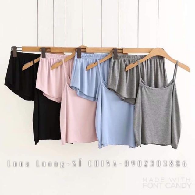 Bộ ngủ 2 dây thun cotton | BigBuy360 - bigbuy360.vn