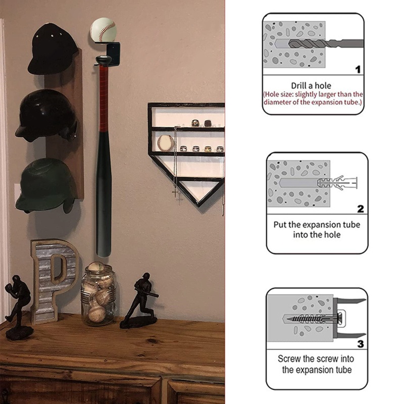 Set 2 Giá Đỡ Bóng Chày Gắn Tường Tiện Lợi