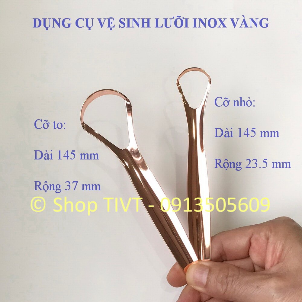 Đồ rơ lưỡi Inox vàng, cây nạo lưỡi thép không gỉ, dụng cụ Inox vệ sinh sạch lưỡi hết hơi thở hôi nóng-Tiện Ích Vượt Trội