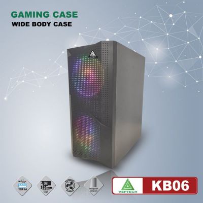 Vỏ Thùng máy tính VSP CA KB06 1 mặt kính cường lưc KHÔNG KÈM FAN