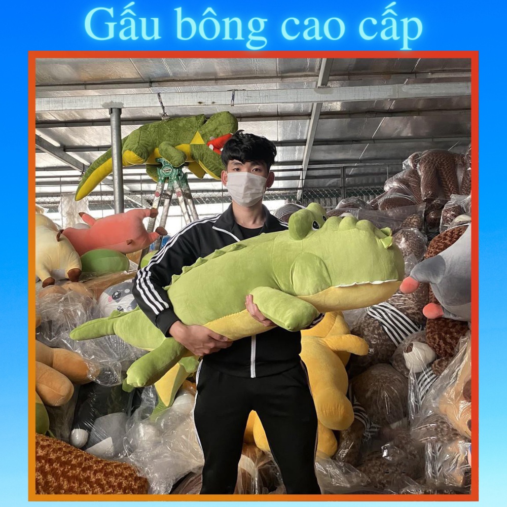 Gấu bông to Cá Sấu 🛡𝑯𝒂̀𝒏𝒈 𝑪𝒂𝒐 𝑪𝒂̂́𝒑🛡,gối ôm hình thú nhồi bông Cá Sấu mặt ngao siêu dễ thương 1m6/1m4/1m2