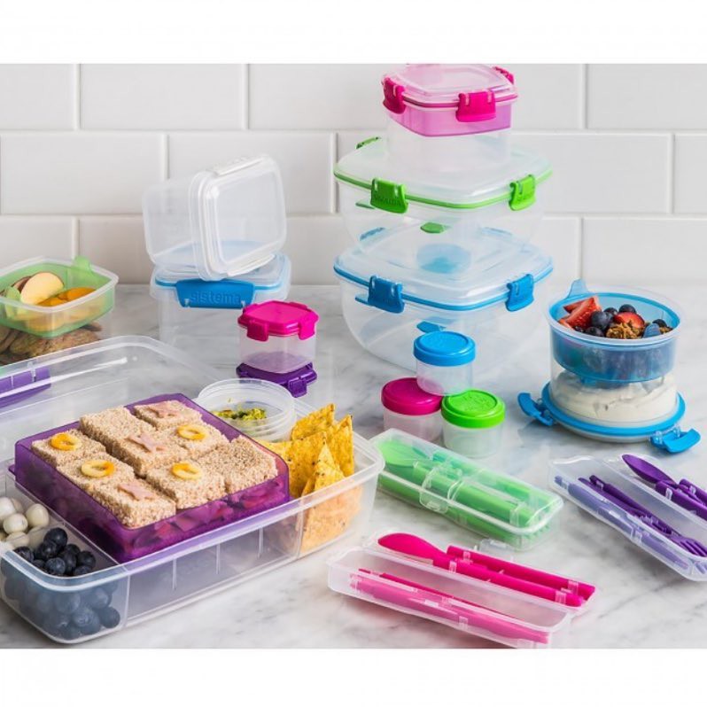Hộp thực phẩm Sistema 450ml đựng salad, an toàn sức khỏe,không chứa BPA, lò vi sóng, sản xuất tại New Zealand 21647
