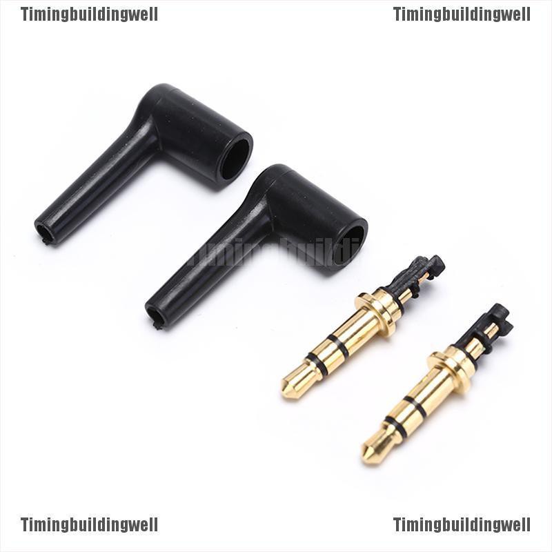 Set 2 Đầu Nối Âm Thanh Mạ Điện 3.5mm 90 Độ