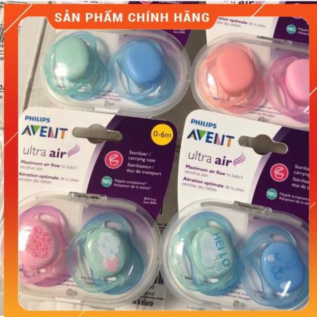 Ti giả philips Avent ultra air chống vẩu không bị đầy hơi cho bé 0-6m; 6-18m