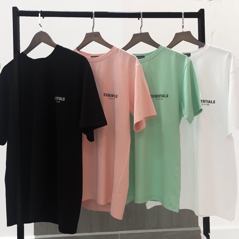 Áo thun thời trang Unisex , Form Oversize , hoạ tiết Essentials phản quang