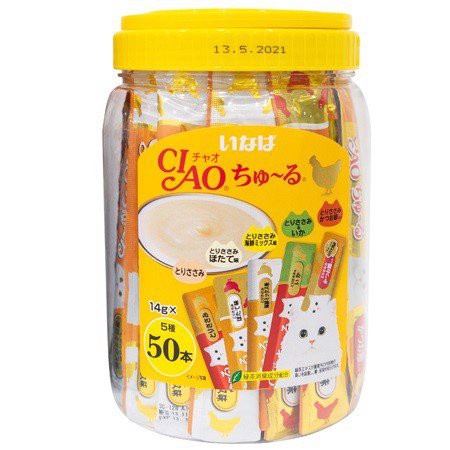 Sốt/ Snack thưởng Ciao Churu cho mèo Hộp 50 thanh - mix vị