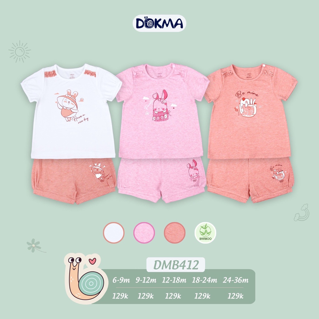 Dokma - Bộ cộc tay bé gái 9-36m DMB412