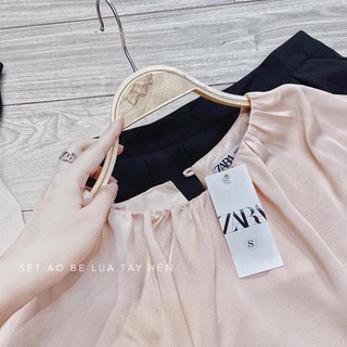 Set Áo Lụa Be Tay Hến