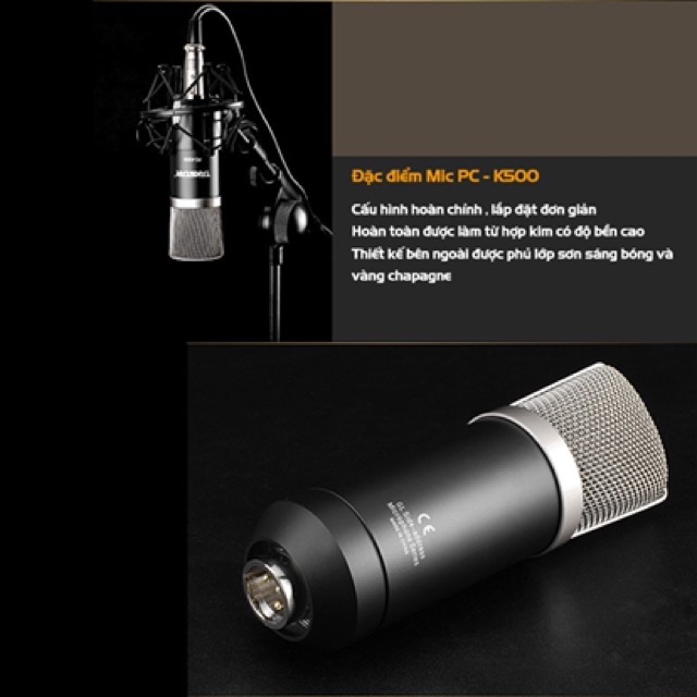 Mic thu âm livestream PC k500 thu âm cực đỉnh hàng chính hãng