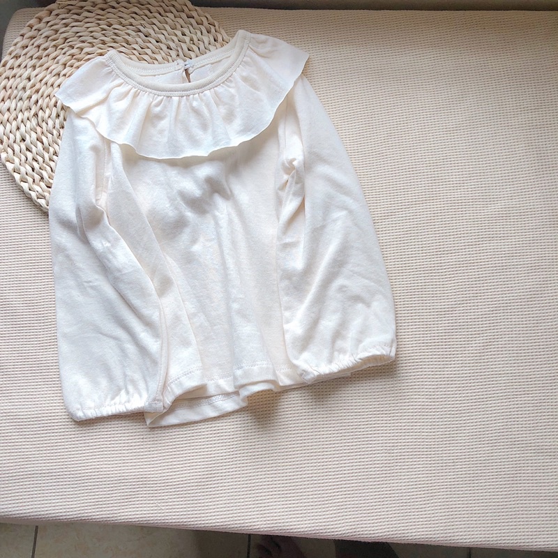 Áo dài tay cổ bèo chất liệu 100% cotton