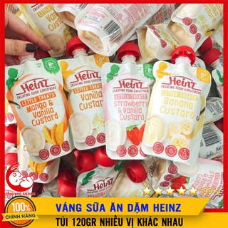 [Tiện Lợi] Váng Sữa Heinz Custard Úc Đủ Vị Cho Bé Từ 6M+, Váng Sữa Dinh Dưỡng Dạng Túi 120gr