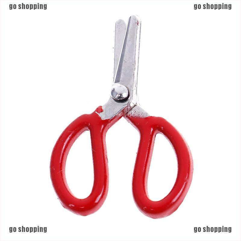 {go shopping}1:12 Dollhouse mini metal red scissors simulation furniture scissors model toys