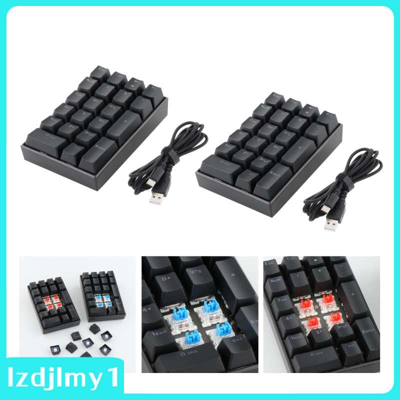 Bàn phím số mini K23 21 phím có đèn LED nền màu xanh dương