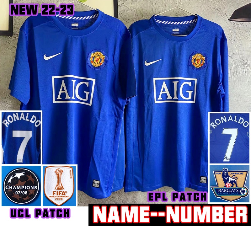 07-08 Áo Đồng Phục Bóng Đá Tay Ngắn Phong Cách retro Size s-2xl