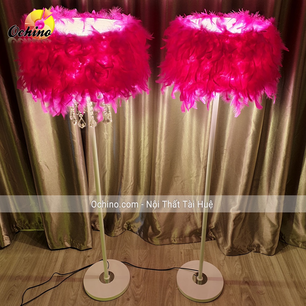 Đèn Ngủ Lông Vũ Chụp Hình Sang Chảnh Cao 1M48 (Ảnh Thật Và Video)