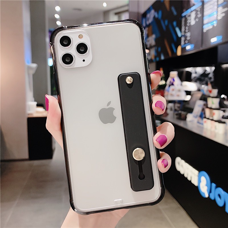 Ốp điện thoại PC cứng trong suốt có dây đeo cho iPhone 6 6s 7 8 Plus X XR XS MAX 11 PRO MAX