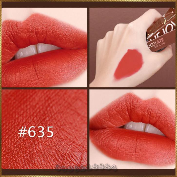 Son kem lì She Loves Silky Chocolate Lip Gloss mịn không phai SLS8