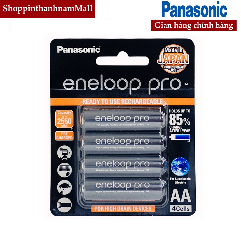 Pin sạc Eneloop Panasonic Pro 2550mAh vỉ 4 viên chính hãng