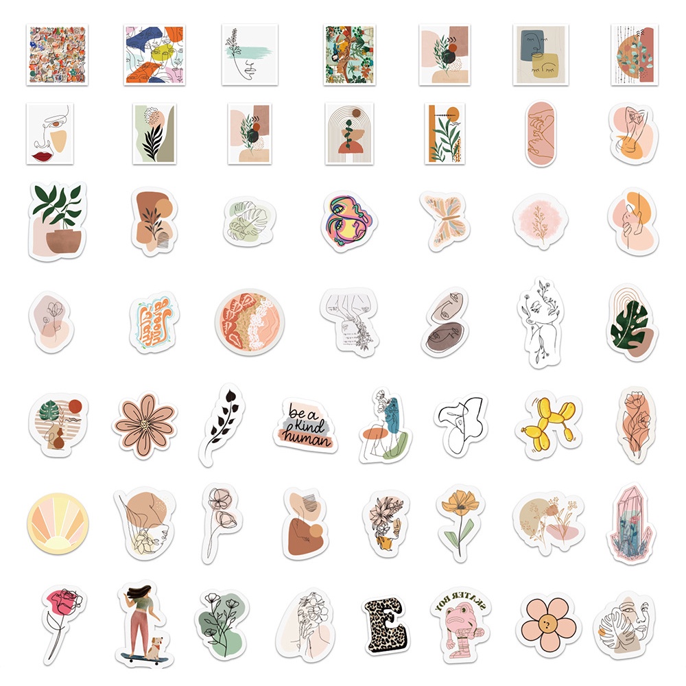 200/100/50 Sticker Dán Điện Thoại Laptop Hình Graffiti Phong Cách Bohemia