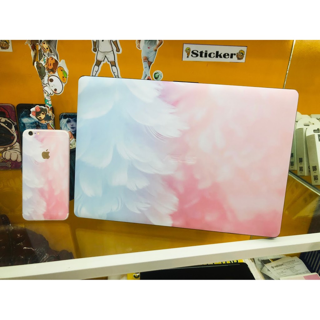 Skin dán Laptop cho Tất cả Dòng máy in theo yêu cầu - Lông vũ - feat04 [Ảnh thực tế ] ( inbox mã máy cho Shop)