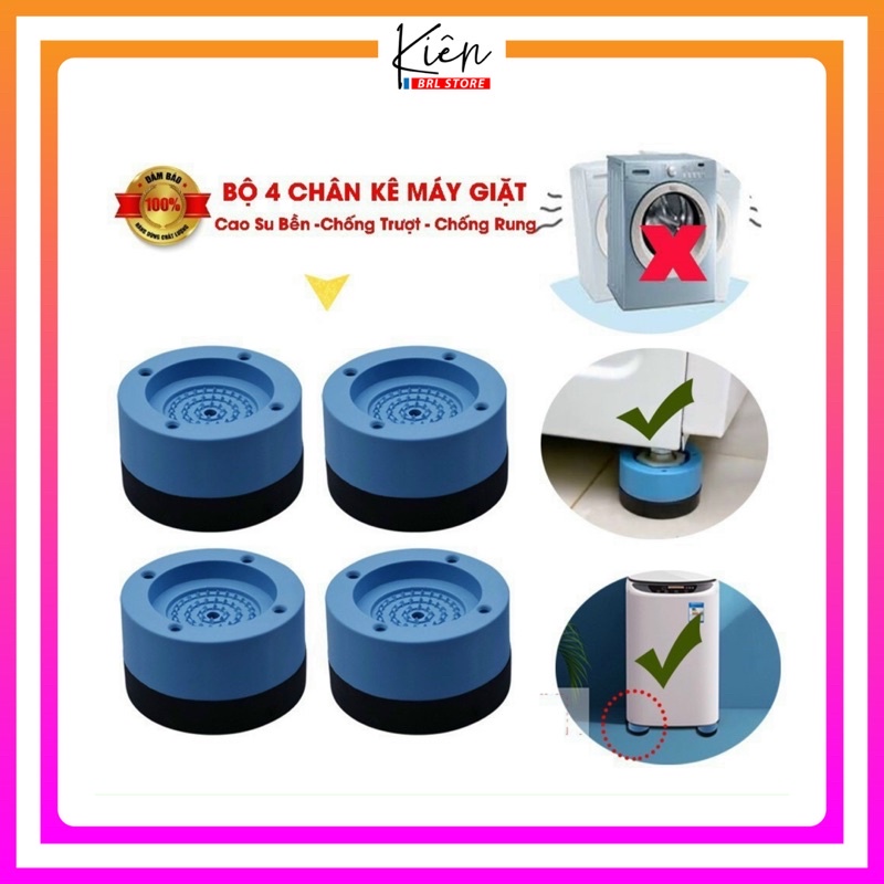 Bộ 4 Miếng Chân Kê Máy Giặt - Chống Rung Chống Ồn Hiệu Quả , Kê Bàn Ghế Tủ Lạnh
