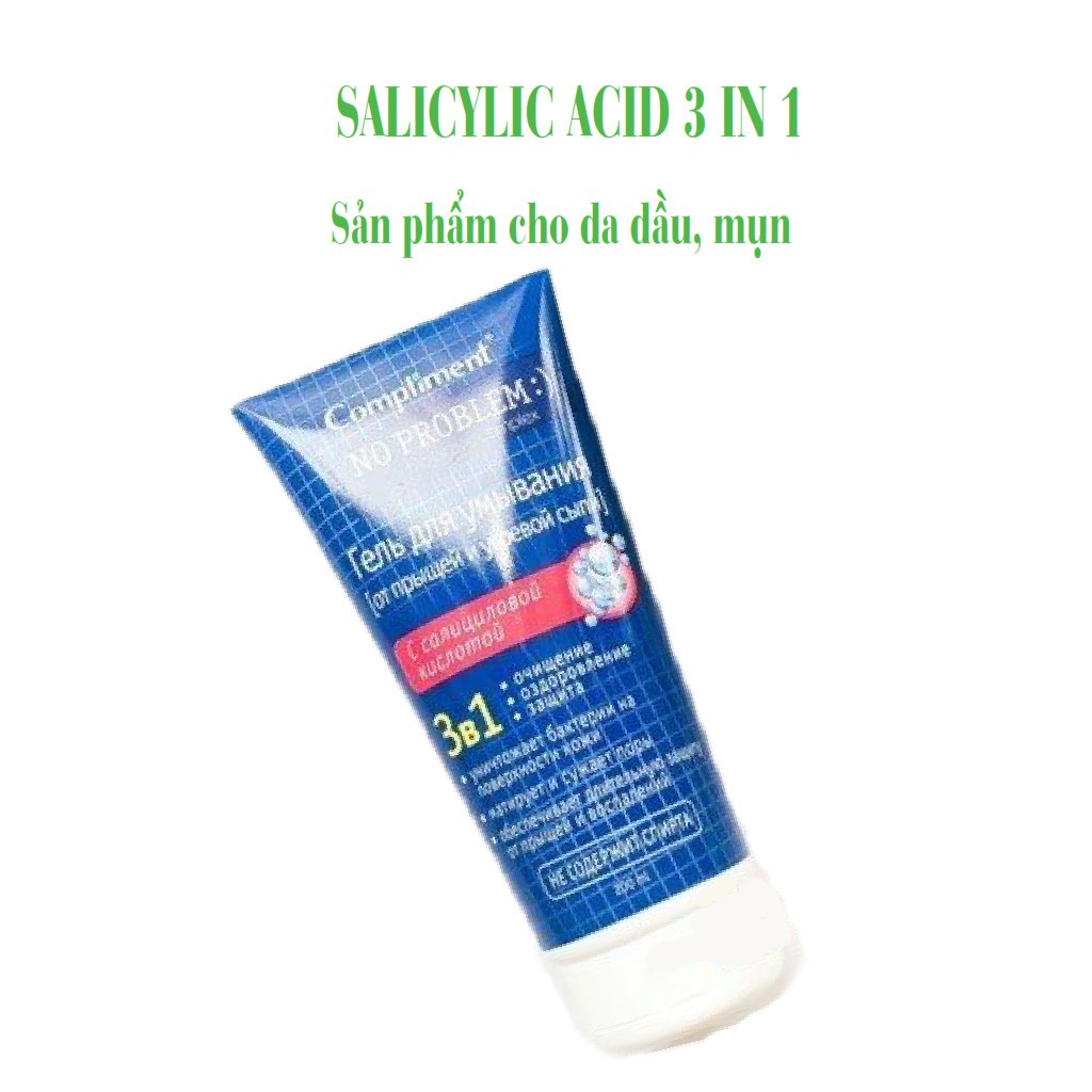 Gel rửa mặt Compliment No Problem không làm khô da giảm viêm, mụn, sản phẩm cho da dầu, nhạy cảm hàng nội địa Nga 200ml | BigBuy360 - bigbuy360.vn