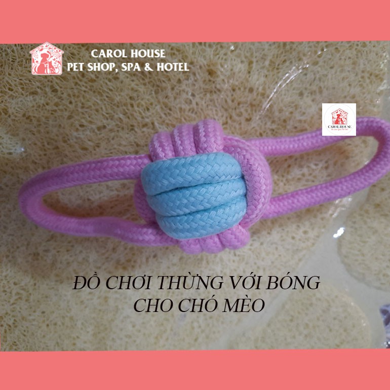 BÓNG DÂY THỪNG ĐỒ CHƠI CHO CHÓ MÈO - kích thước  18cm