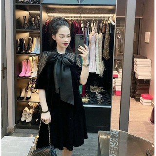 Váy nhung pha ren