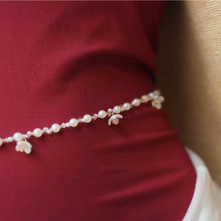 Thắt lưng eo Belly Belt Chain Flower Pearl