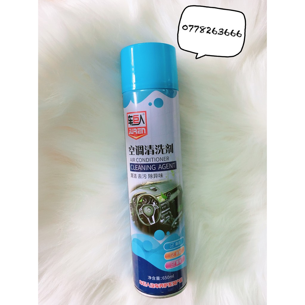 Bình xịt bọt khử mùi điều hòa ô tô Air Conditioner Cleaning Agent - Bình 650ml