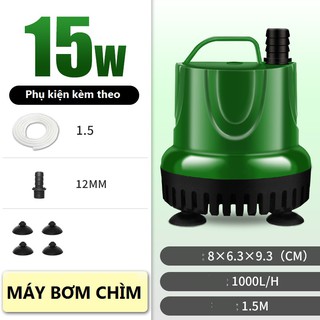 Bơm chìm hút đáy 220v 5w - 15w - 25w - 40w Bơm chìm hồ cá 5w/350L.H - 15w/1000L.H