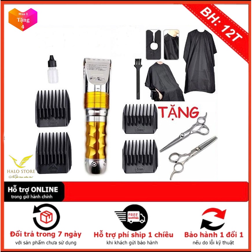 Tăng Đơ Cắt Tóc Chuyên Nghiệp F10 Công Suất 5W TẶNG Bộ Kéo Hớt Tóc+ Áo Choàng + Lược Cắt Tóc