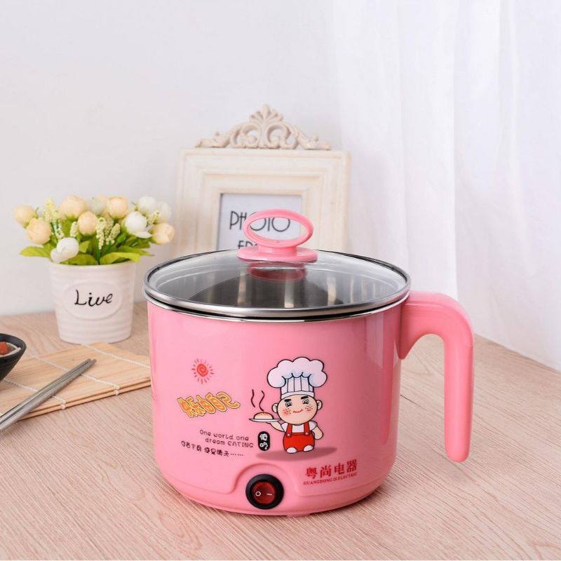 Ca Nấu Mì Đa Năng Siêu Tốc, Nồi Lẩu Điện Mini 18cm Công suất 600W