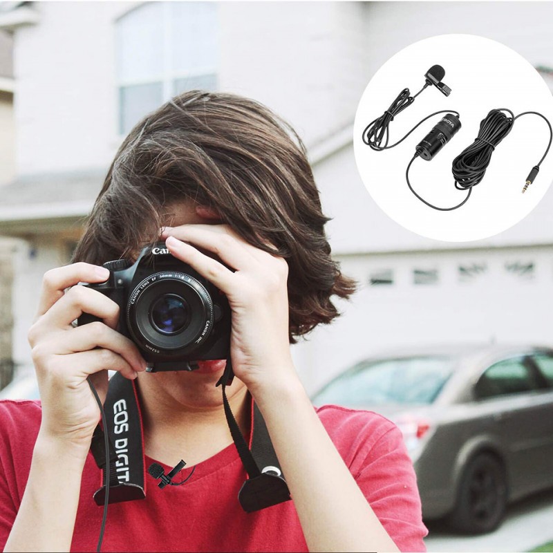 Micro thu âm cài áo BOYA BY-M1 Pro dành cho điện thoại, máy ảnh, cổng chuẩn 3.5mm, thích hợp làm video Vlog, Livestreams