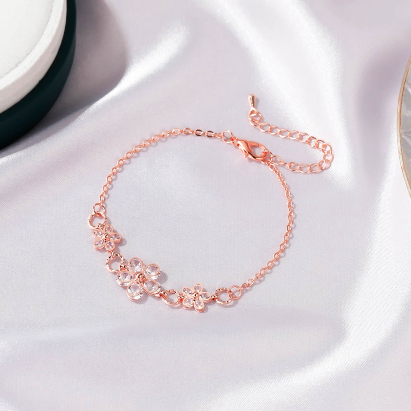 Vòng Tay Đính Đá Hình Hoa Anh Đào Xinh Xắn Dành Cho Nữ
