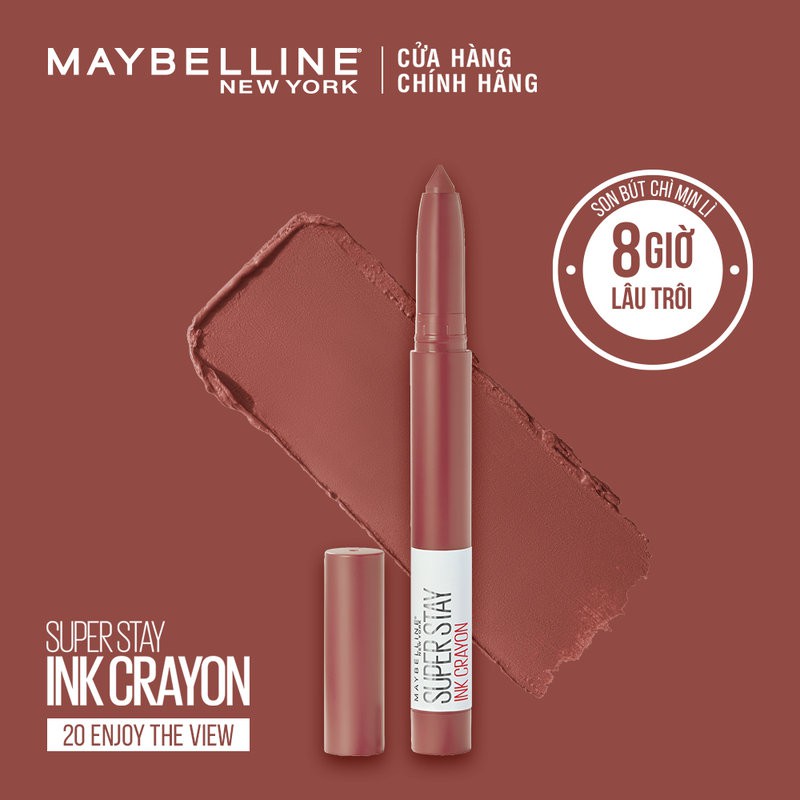 Son Bút Chì Mịn Lì 8h Lâu Trôi Có Đầu Chuốt Maybelline Super Stay Ink Crayon 1.2g