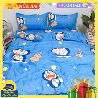 Ga trải giường bo chun 1m8x2m vải cotton poly,chọn mẫu ngay trên bài đăng,doremon đàn